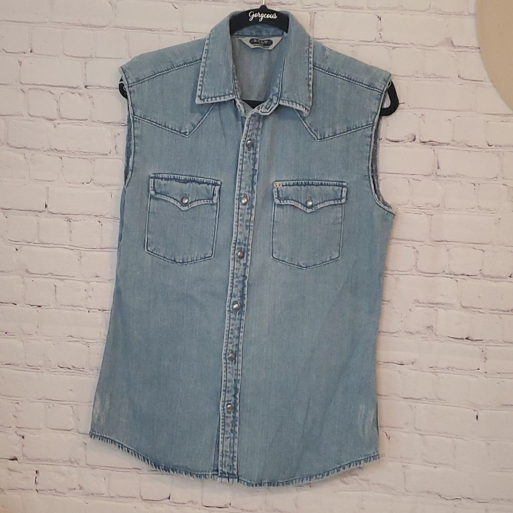 Western Deniem button down